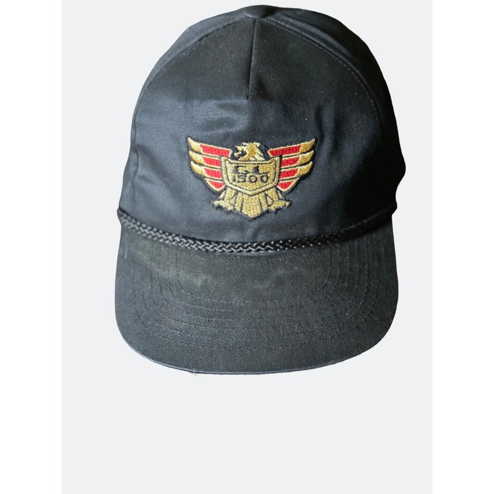 Bay Cycle Goldwing Snapback Hat rope detail Cotton one size  Black gold‎